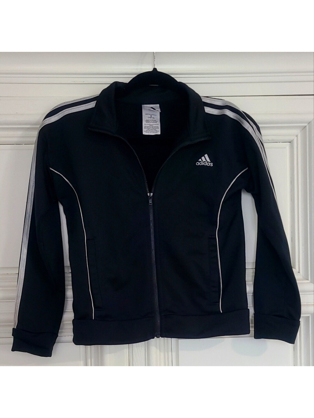 Adidas youth classic stripe running jacket size M 10-12